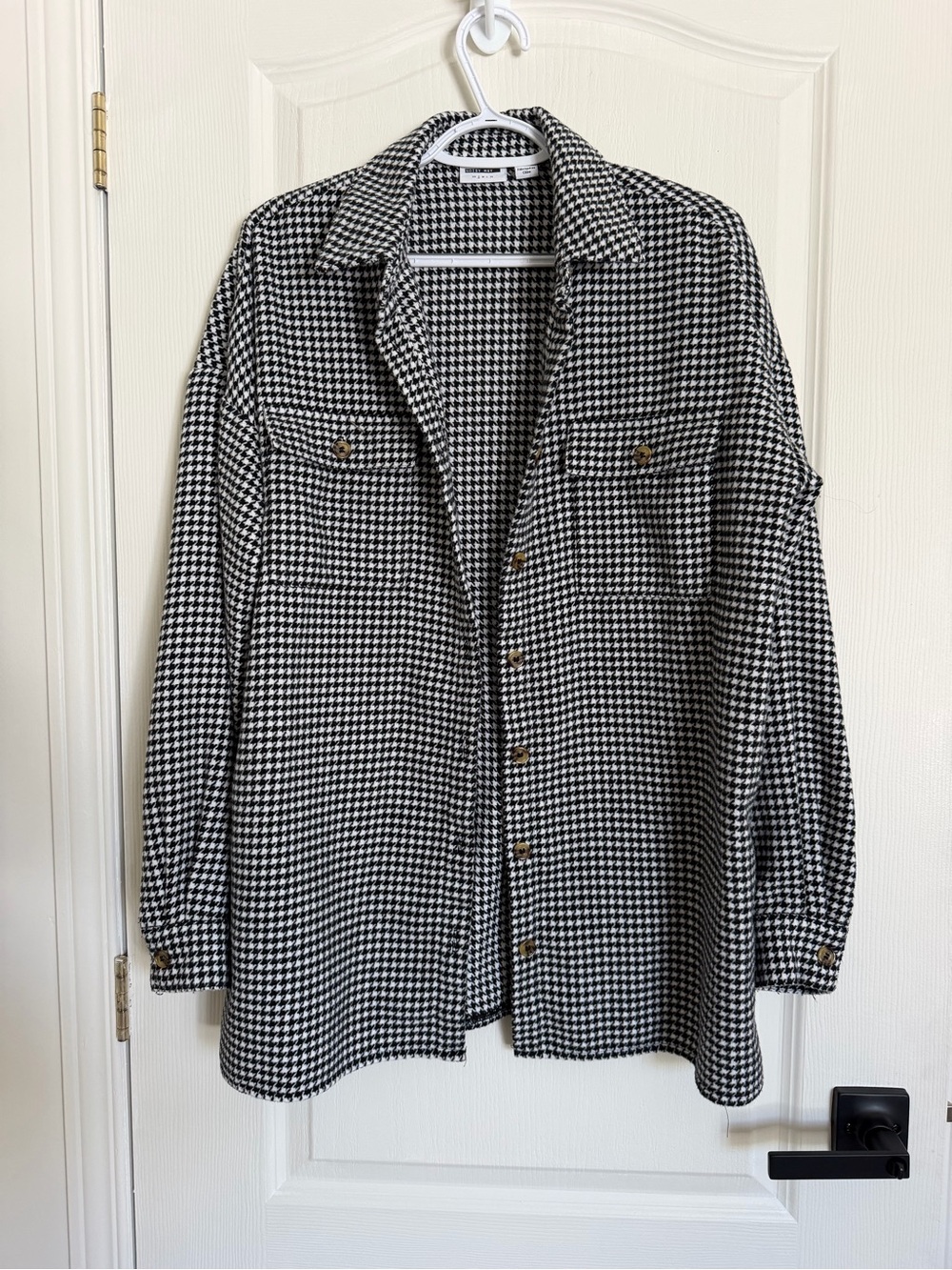Noisy may Black & White Houndstooth Shacket Jacket
